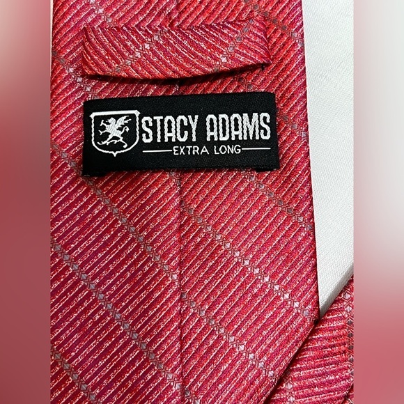 Stacy Adam’s Microfiber Extra Long Red Striped Tie - Picture 5 of 5